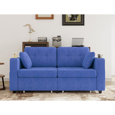 67.7'' Upholstered Loveseat With Charging Station
