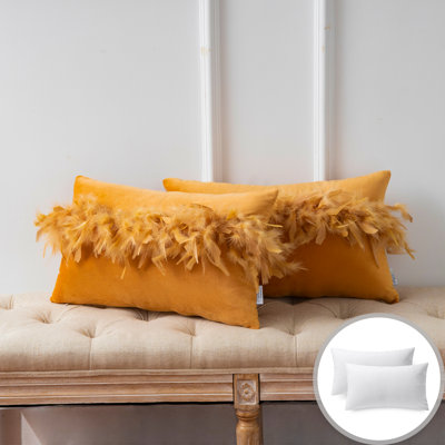 Feather lumbar pillow with Insert