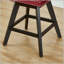 Tabouret de bar pivotant en velours - Pieds en bois avec capitonnage à boutons et garniture cloutée (rouge vin)-1369082877