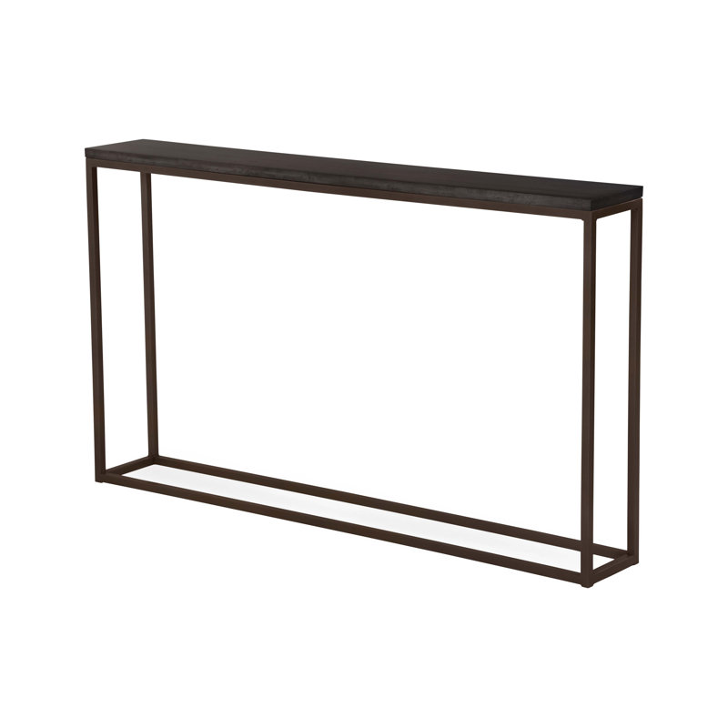 Chaplin 54'' Solid Wood Top Console Table, Gunmetal, Raven