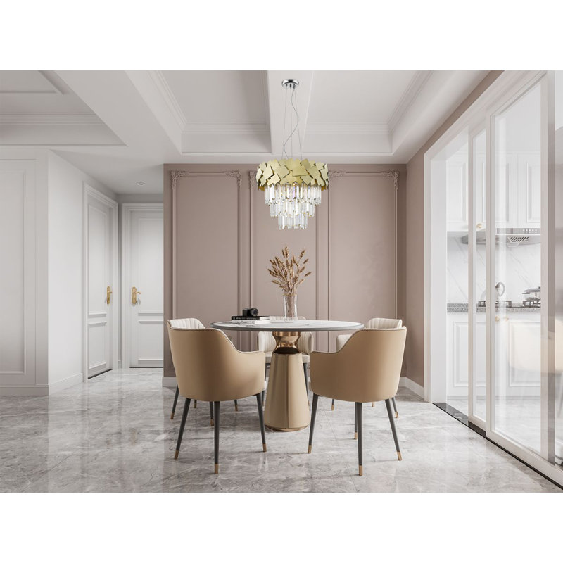Angelli 6 - Light Crystal Chandelier, Gold