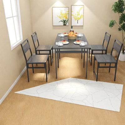 Extendable Dining Table Sets(Must include both Table and Chair), MDF Metal