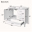 Meuble-lavabo moderne 36 po avec cadre en pin massif, 1 porte à fermeture douce et 3 tiroirs, armoire de rangement moderne-456824269