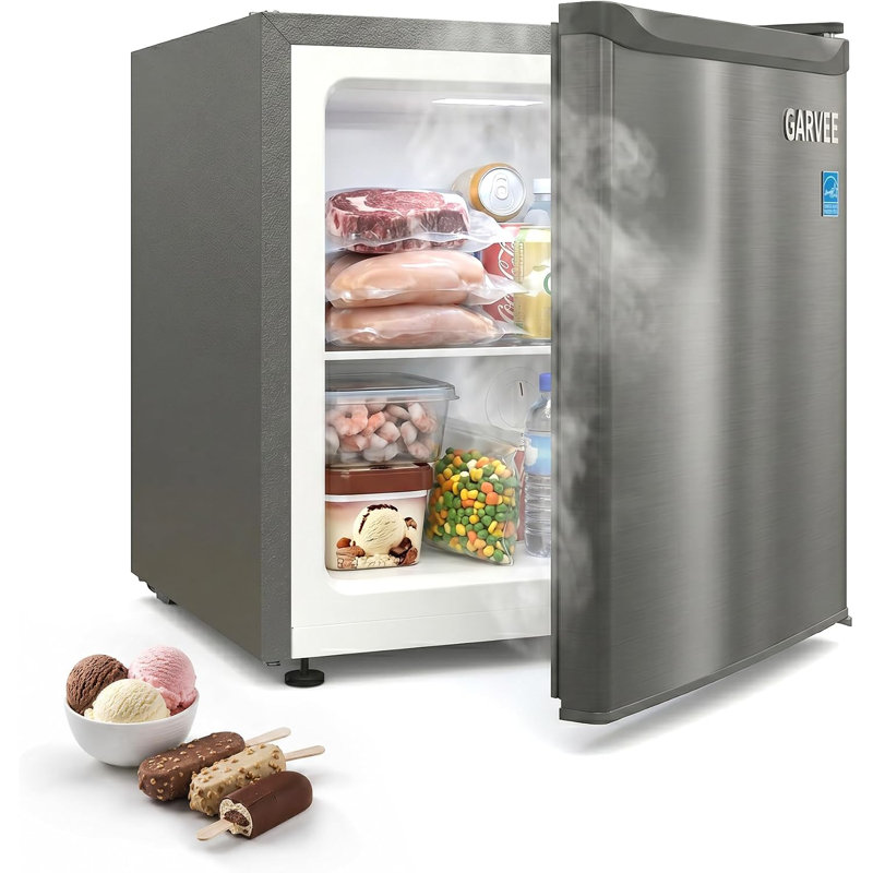 Compact 1.1 Cu ft Upright Freezer, Small Energy Efficient Mini Vertical Freezer