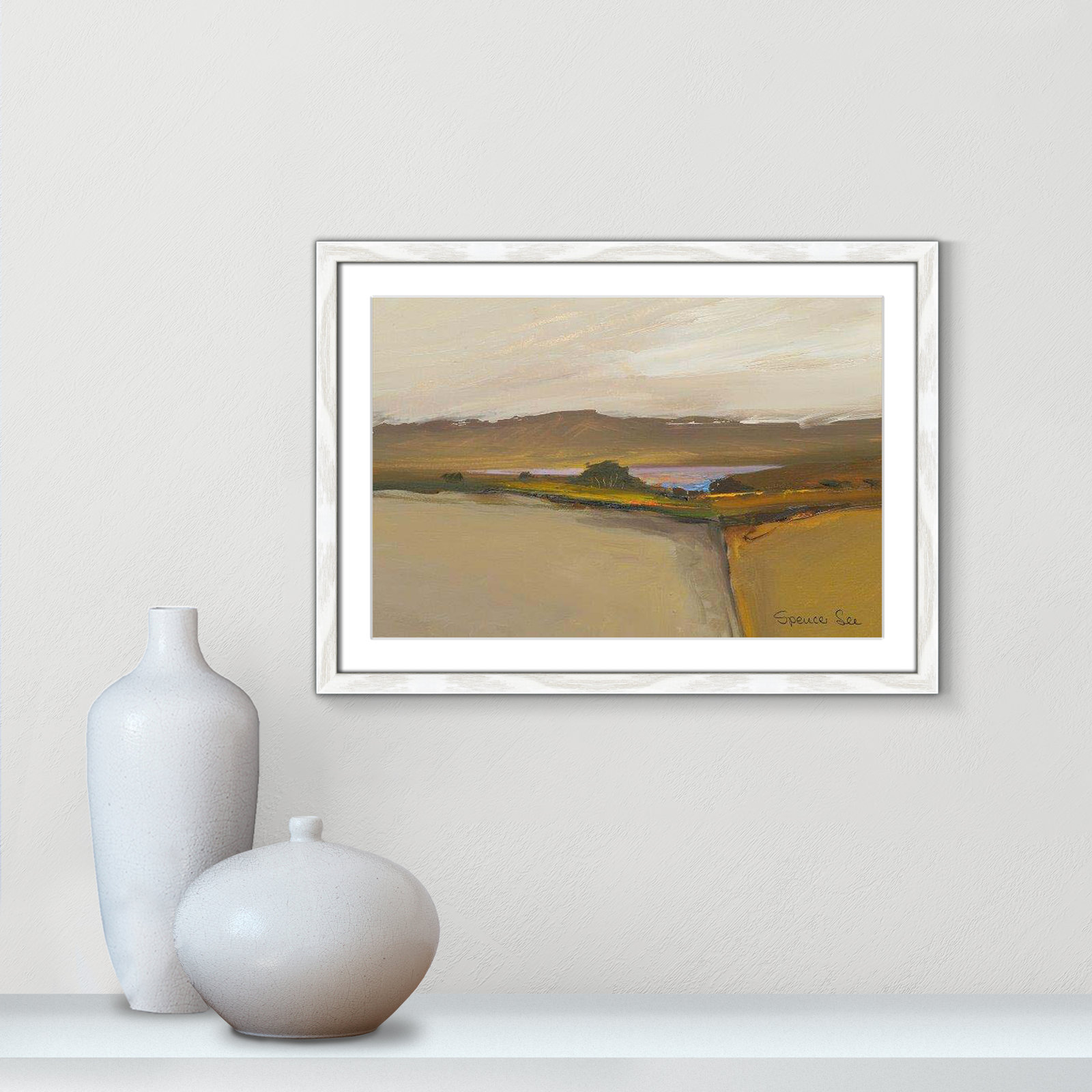 Rialta IV Print, 17" H x 23" W x 0.75" D, White Framed