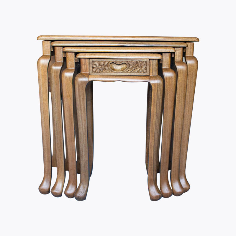 Kerrick Solid Wood Nest Of Tables Built-In Outlets
