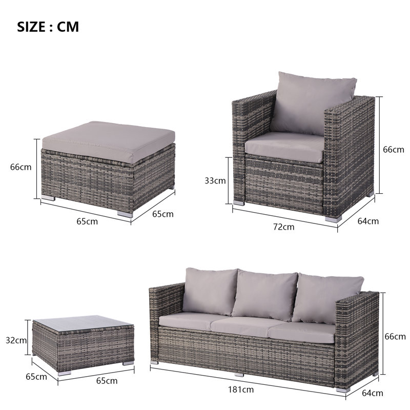 Ufomba 5 Seater Rattan Sofa Set