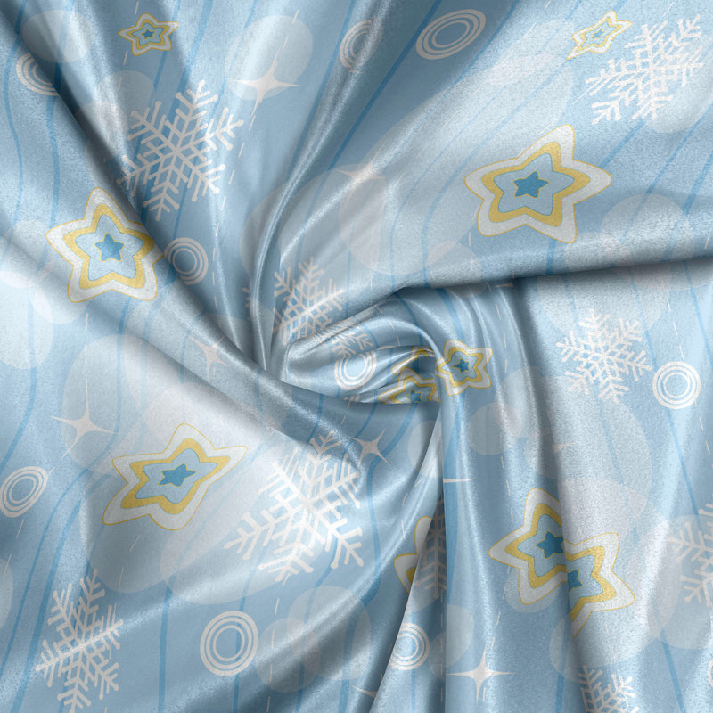 Rustic curtain, children's soft star, baby blue, yellow and white