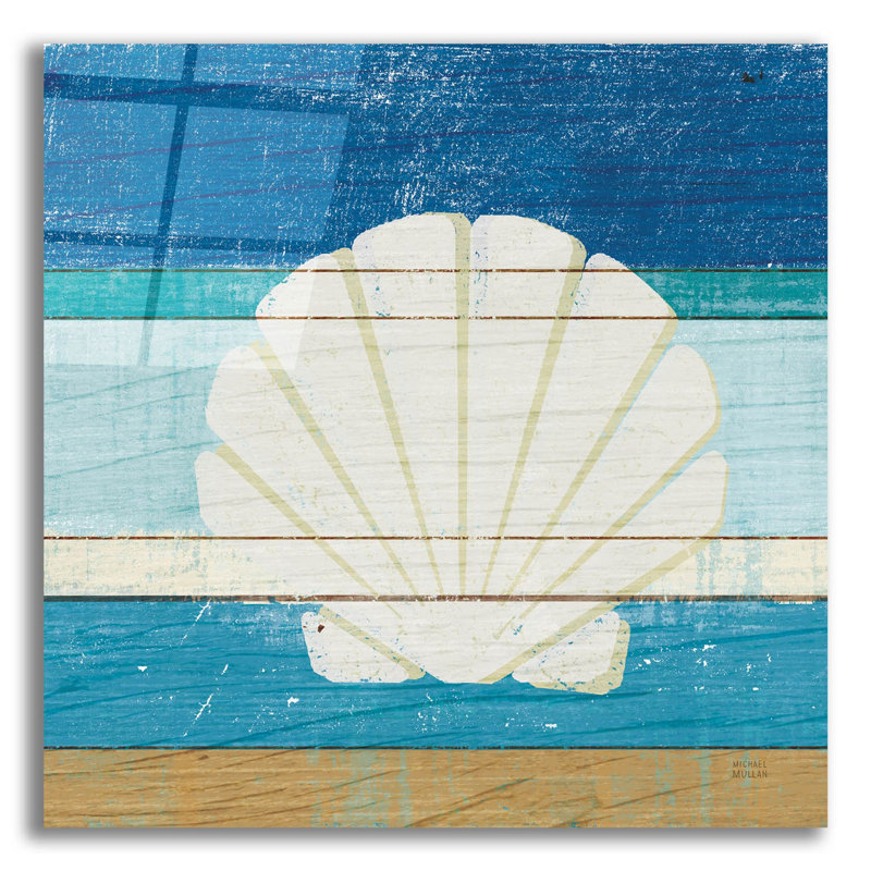 «Beachscape Shell v2» par Michael Mullan, art mural en verre acrylique