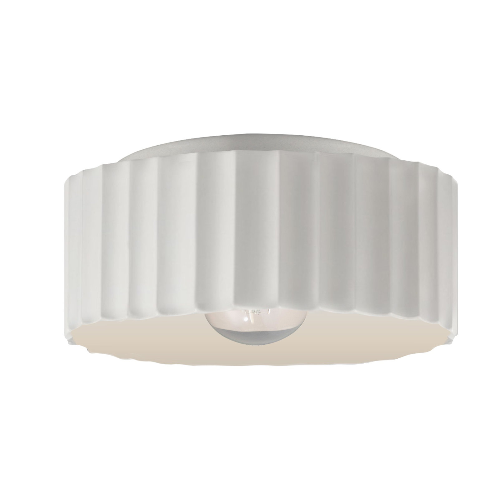 Colgate Ceramic Round / Oval Outdoor Flush Mount, Bisque, 6.5" H x 13" W x 13" D