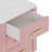 Upholstered Wooden Nightstand With 3 Drawers And Metal Legs&Handles, Bedside Table With Marbling Stickers Worktop - Pink-1786089095
