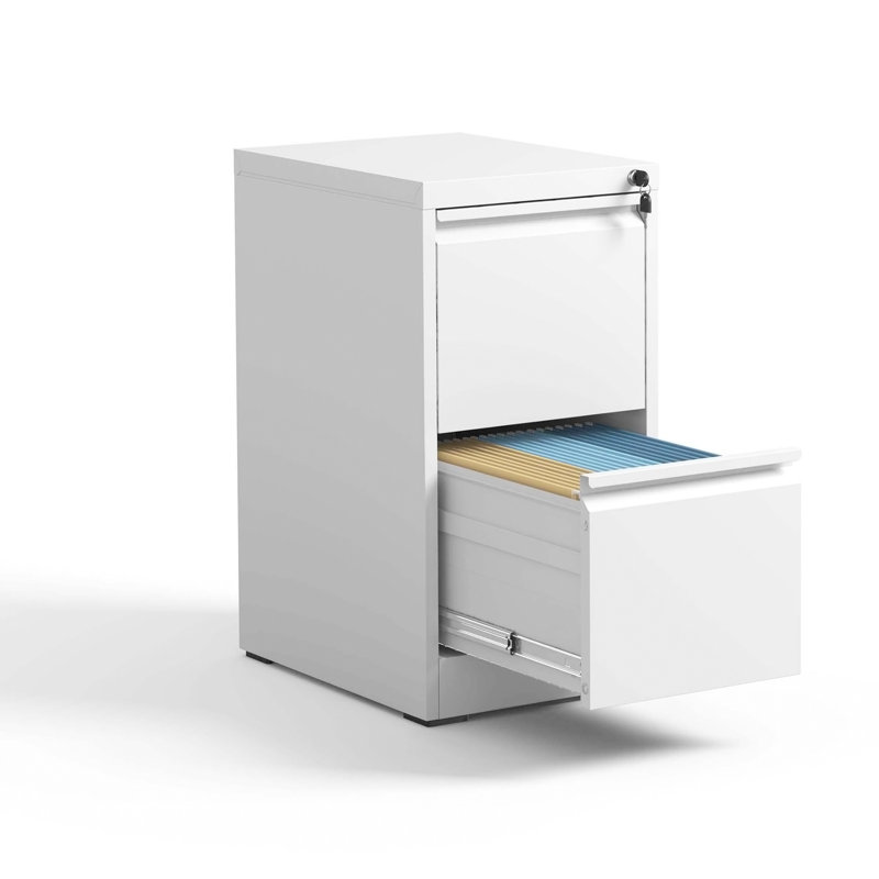 Classeur vertical à deux tiroirs en métal avec serrure pour le bureau et la maison, convient aux documents de format A4 légal et lettre