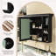 Armoire de rangement murale noire 35 "avec porte miroir 35"