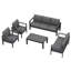 Ensemble de conversation canapé en aluminium 5 pièces pour 5 personnes avec coussins-1911221885