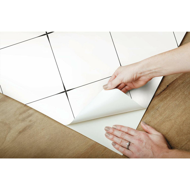 Rouleau de papier peint autocollant L 18,86 pi x l 18 po Ranelle, Noir