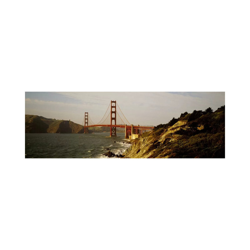 Bridge Over A Bay, Golden Gate Bridge, San Francisco, California, USA - Wrapped Canvas Panoramic Print
