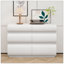 Commode 6 tiroirs pour chambre à coucher, commode blanche sans poignée, commode moderne 6 tiroirs avec rangement large (Même SKU: W757P235726)