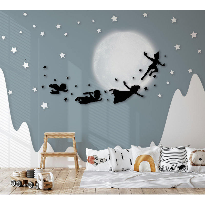 Papier peint lune et volants, L 106 po x l 187 po