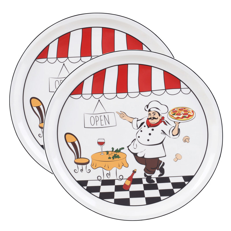 Ensemble de 2 plateaux à pizza ronds 12 po Lorren Home Trends
