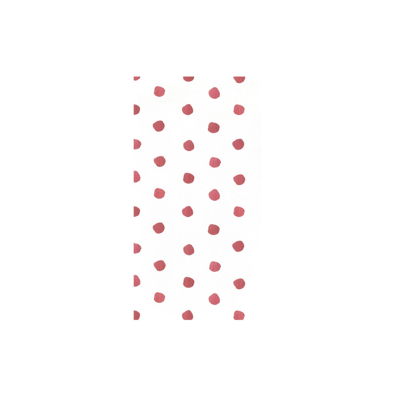 Papersoft Spunlace Polka Dots Square Napkin, 13" W x 15.75" L, Red