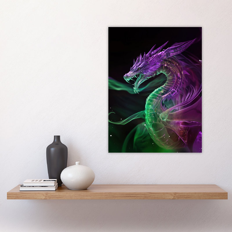 Ethereal Dragon Green Fantasy Art Wall Art Print
