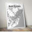 « Barcelona City Map »-impression d’art graphique sans cadre sur papier-31737634