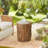 Tree Stump Stool, Decorative Side Table, Concrete End Table with Wood Grain Finish