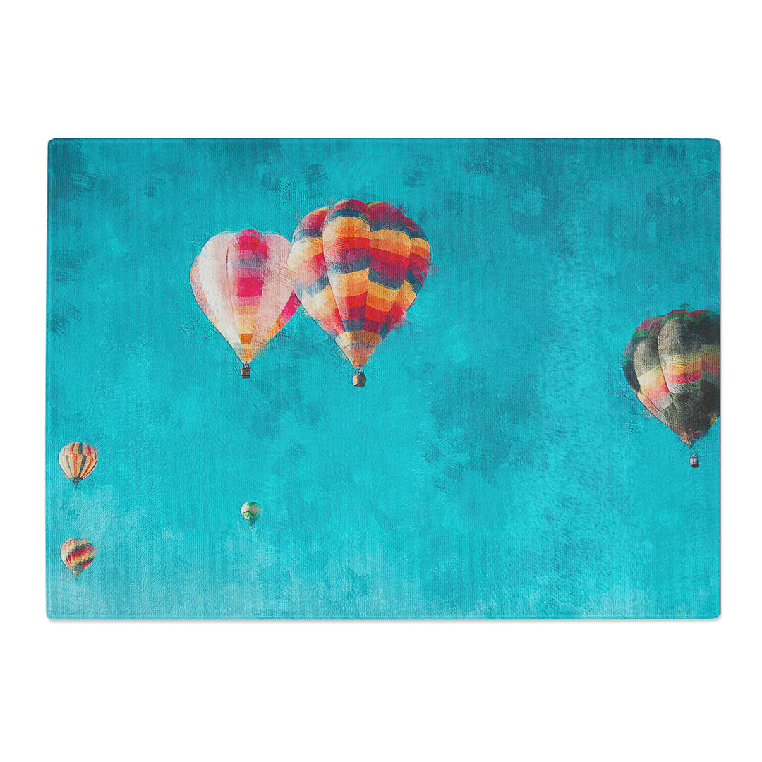 Tempered Glass Hot Air Balloons on the Rise Chopping Board