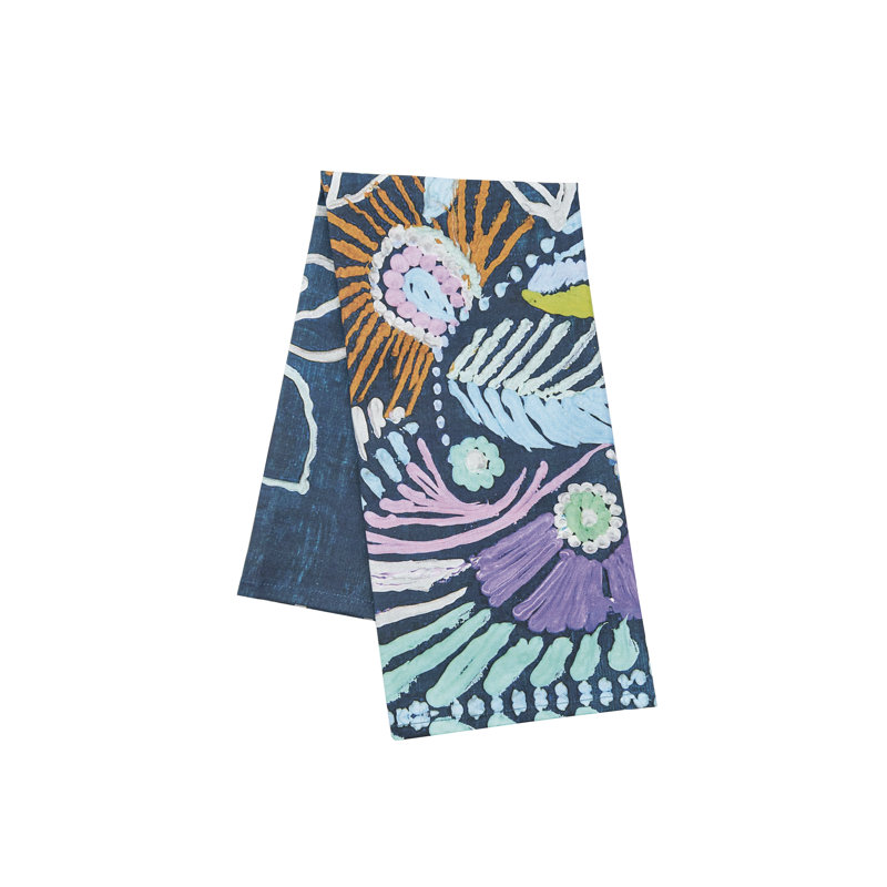 Abstract Floral Cotton Kitchen Dishtowel
