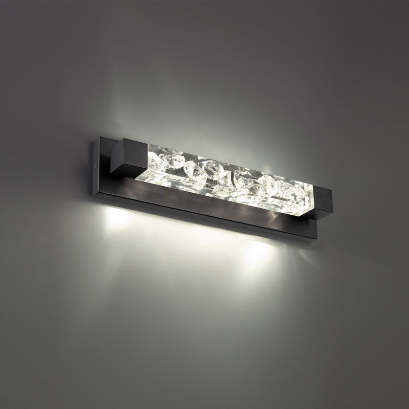 Black Crystal Fused Acrylic Dimmable LED Bath Bar