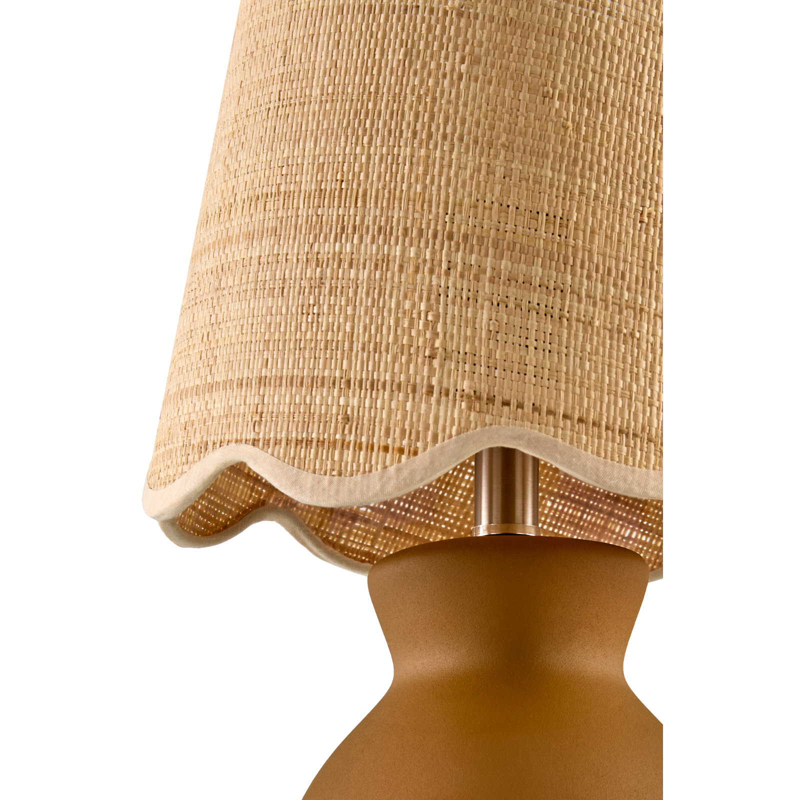 Momsen Scallop Shade Matte Lamp, Tan, Natural, 15"H x 8"W x 8"D