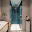 Porte de douche pivotante pour salle de bain avec verre - 1/4 po trempé, 72 en verre trempé à poignée en acier inoxydable, facile à installer-124249845