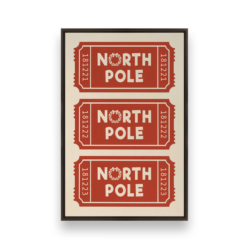 «Santa's Boarding Pass», reproduction d'art sur toile, H 48,75 po x l 32,75 po, Or poli