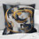 Gold White Shapes In Harmony - Abstract Shapes Printed Throw Pillow
