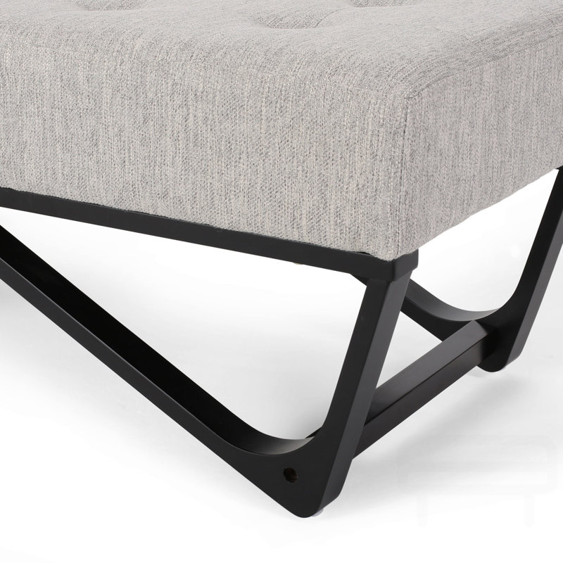 Banc rembourré Petrie, Gris clair