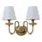 2-Copper colored dimmable iron cloth covered Wall Sconce