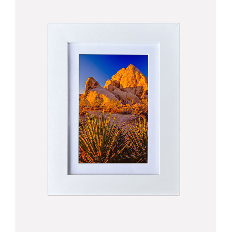 Cadres photo en MDF, cadres muraux et de table avec verre HD et carton, ensemble de 6, White, 5' x 7'