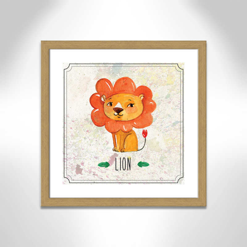 Impression sur papier Jungle Day 1 ', Encadré plat chêne, H 22,5 po x l 22,5 po x P 0,6 po