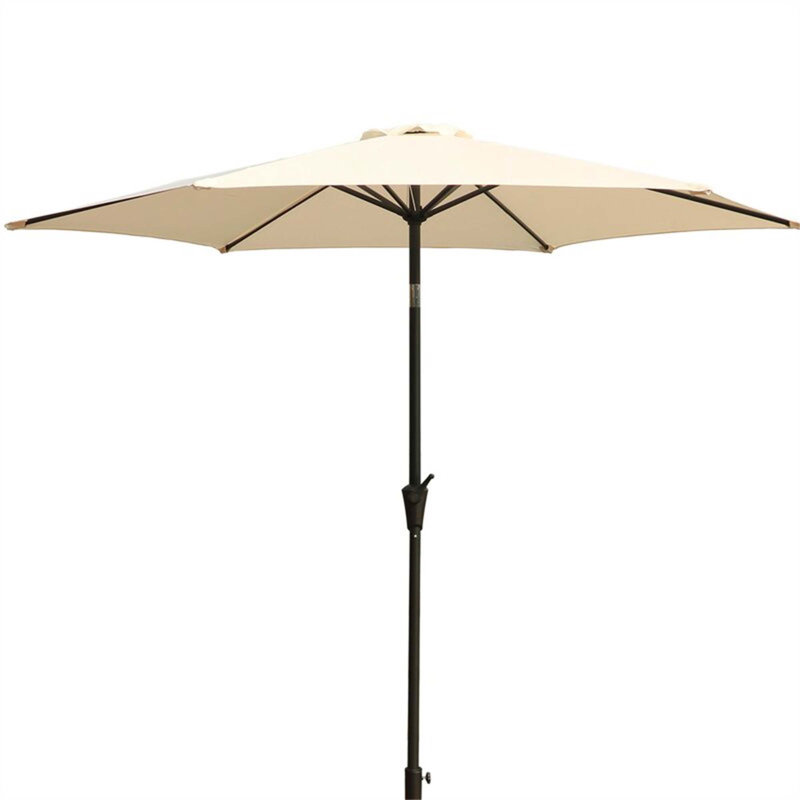 Parasol d'extérieur en aluminium résistant à la rouille avec fonctions polyvalentes et conception durable, Crème