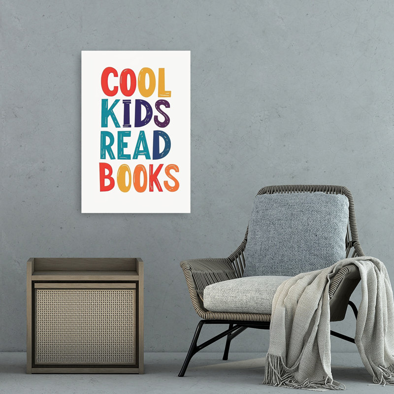 Cool Kids, lecture de livres, art moderne coloré audacieux, H 36 po x l 24 po