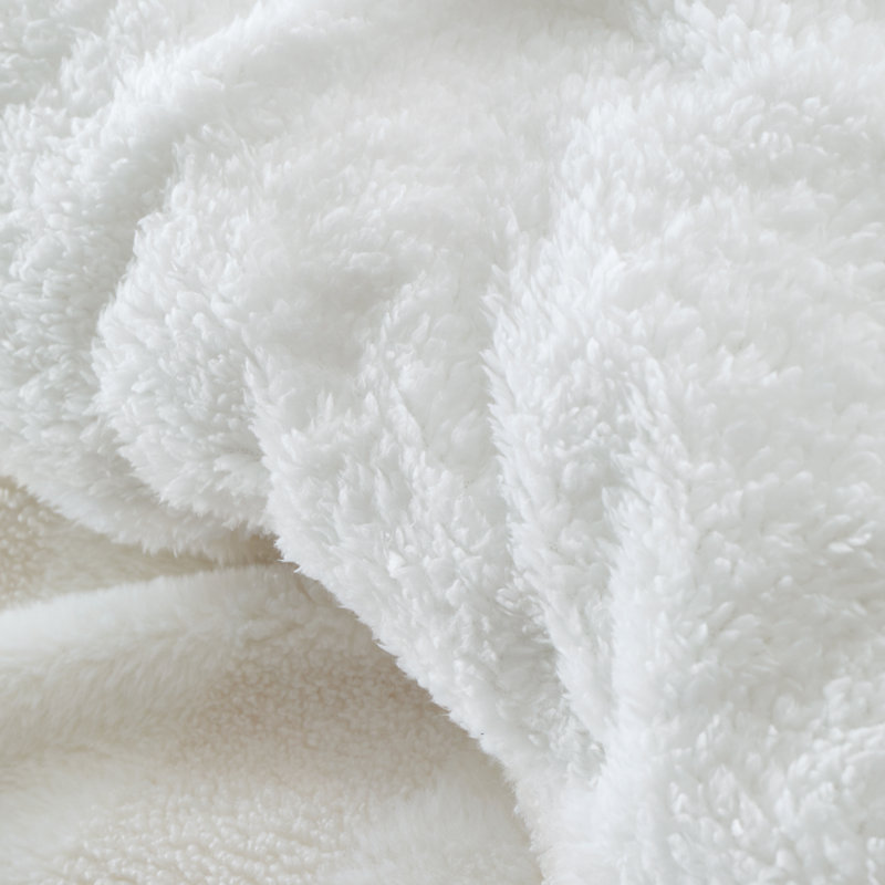 Cosy Soft Stripe Faux Fur Duvet Cover Set, Double Duvet Cover + 2 Standard Pillowcases