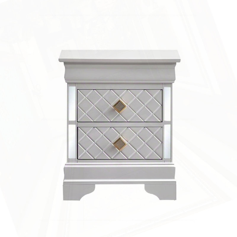 Table de chevet blanc perle
