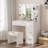 Makeup Vanity Table with Lighted Mirror, Vanity Desk with Storage Shelf and 4 Drawers-616144449