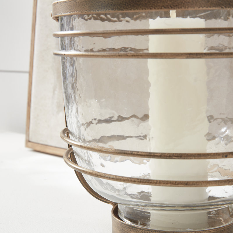 Hurricane Candle Holder, 10.25" H x 8" W x 8" D