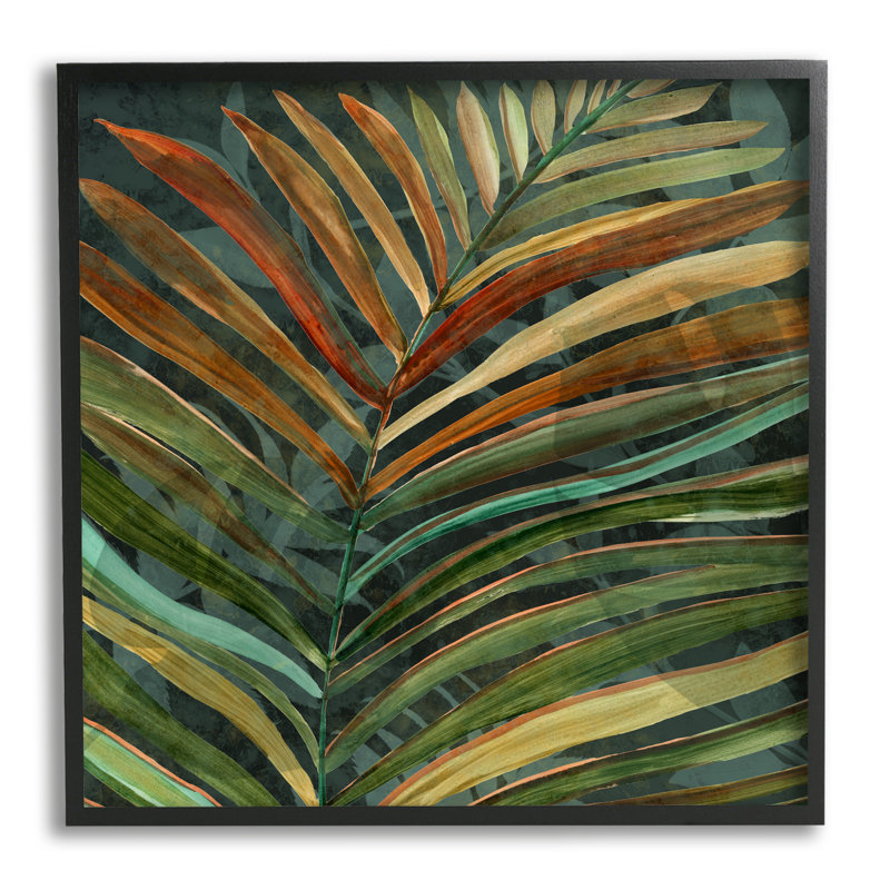 Feuille botanique discrète par Carol Robinson, Giclée encadrée noir minuit, H 12 po x l 12 po x P 1,5 po