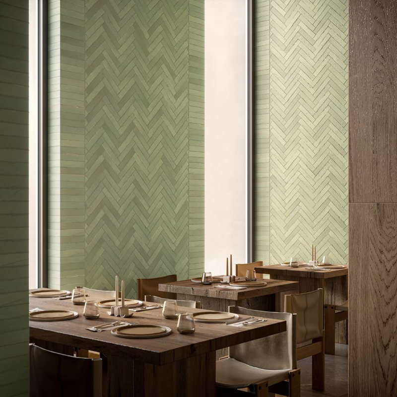 Impress 2X10 Handmade Matte Terracotta Subway Wall Tile, Verde Green