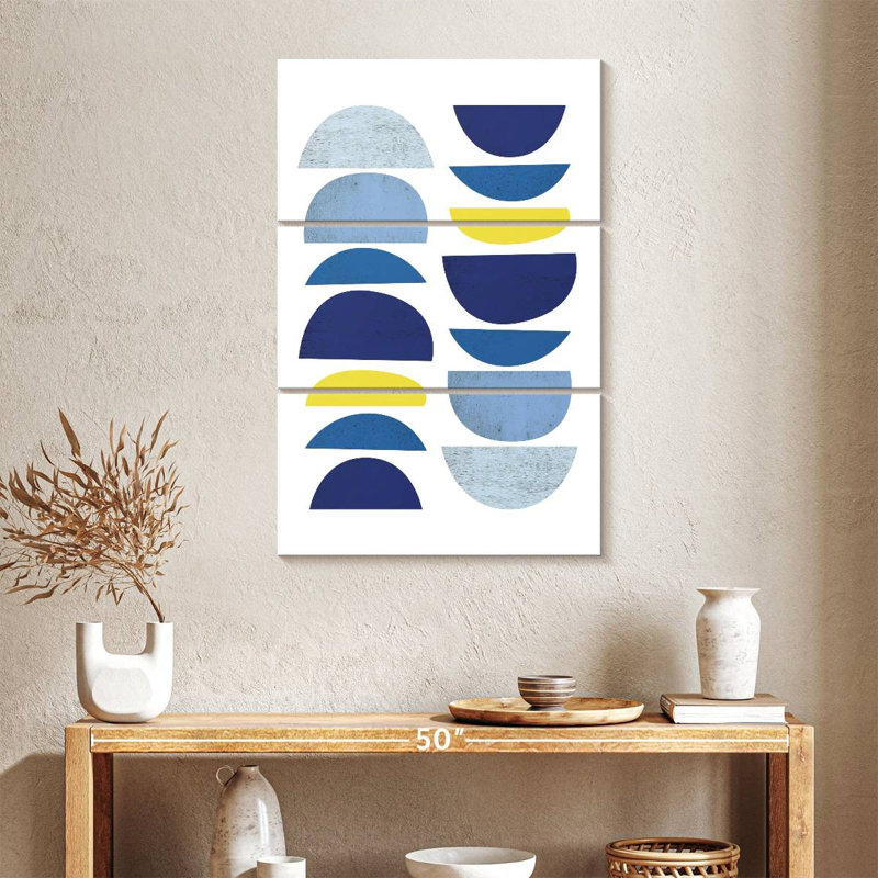 Avery bleu jaune moderne I, H 38 po x l 24 po