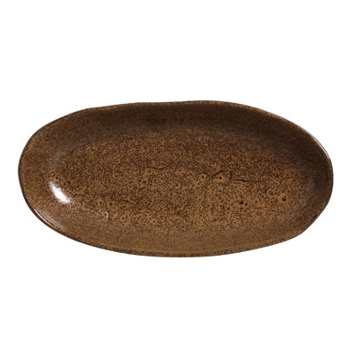 Oval Serving Platter 12.6” Ceramic Stoneware - Microwave, Oven, and Dishwasher Safe, by Porto Brasil