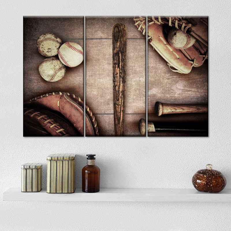 Impression sur toile de baseball, H 24 po x l 38 po x P 1,25 po