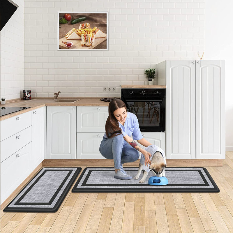 Cansever Abstract Polyester Anti-Fatigue Kitchen Mat